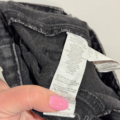 Cotton On Washed Black Denim Zip Front A-Line Mini Skirt Size 10