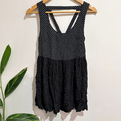 Jorge Black Polka Dot Racerback Babydoll Dress Size 10