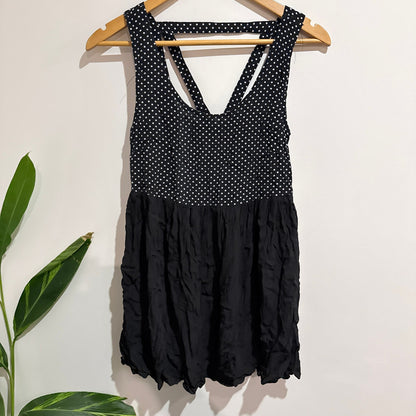 Jorge Black Polka Dot Racerback Babydoll Dress Size 10