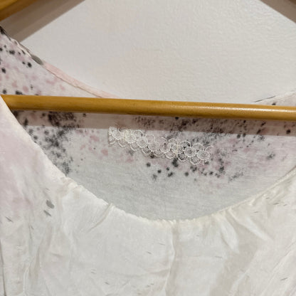 Italian Pink & Grey Ombre Silk Blend Layered Ruffle Dress