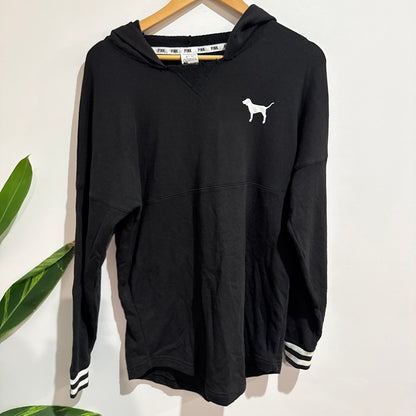 Victoria's Secret PINK Black Logo Hooded Top Size XS