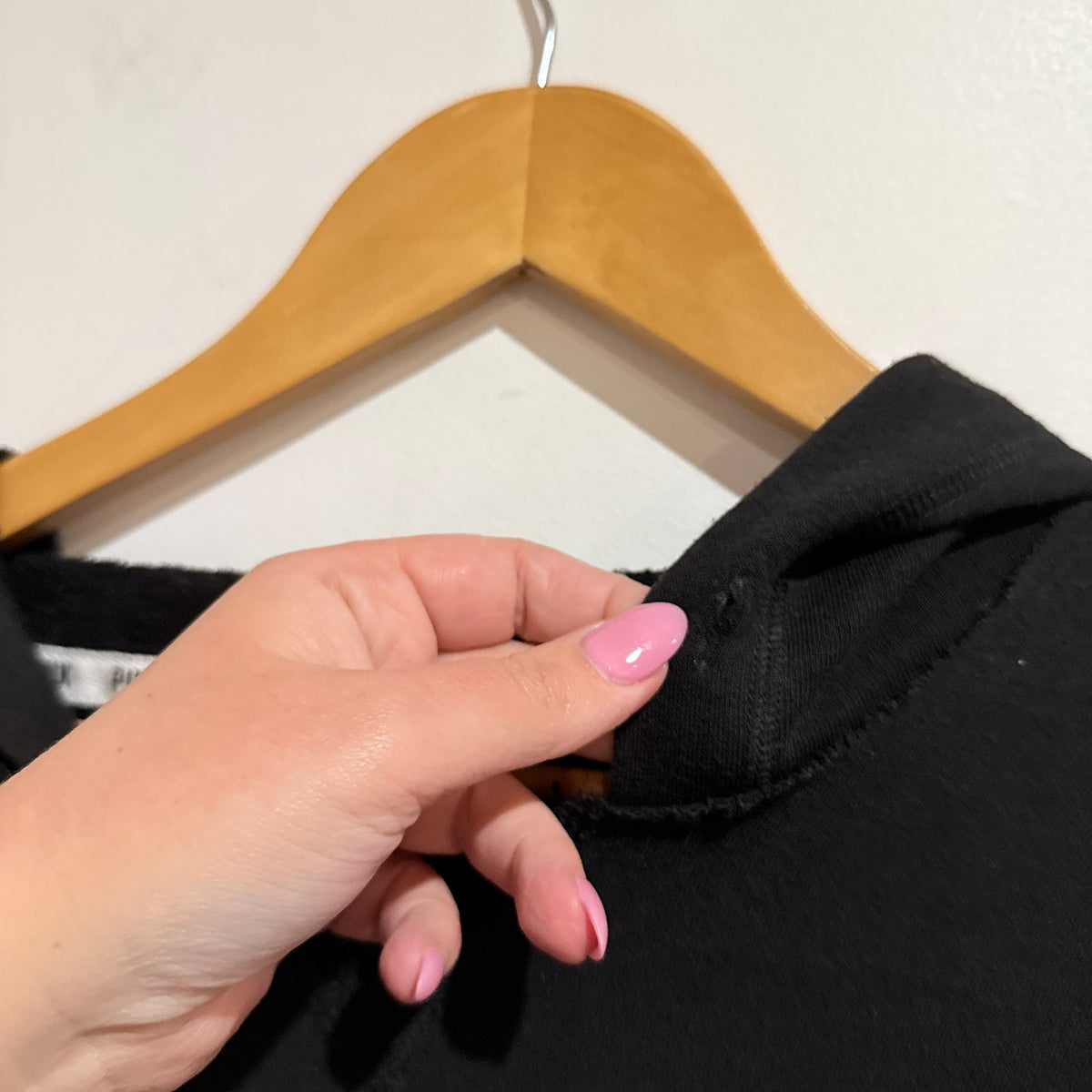 Victoria's Secret PINK Black Logo Hooded Top Size XS