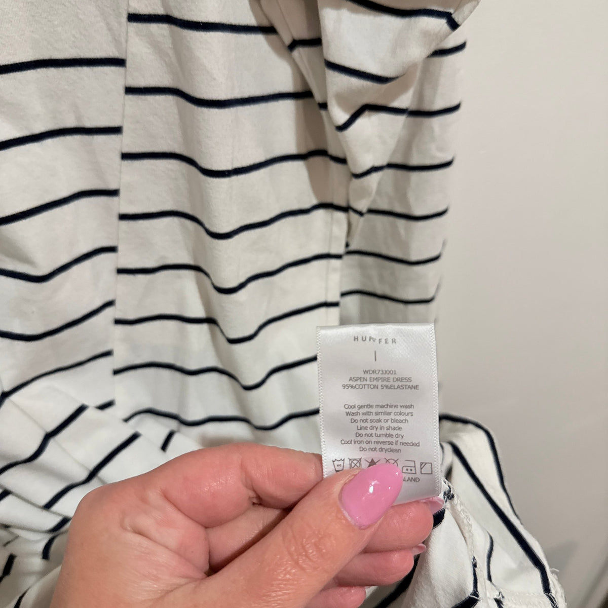 Huffer White & Navy Stripe Oversized Long Sleeve Top Size 12