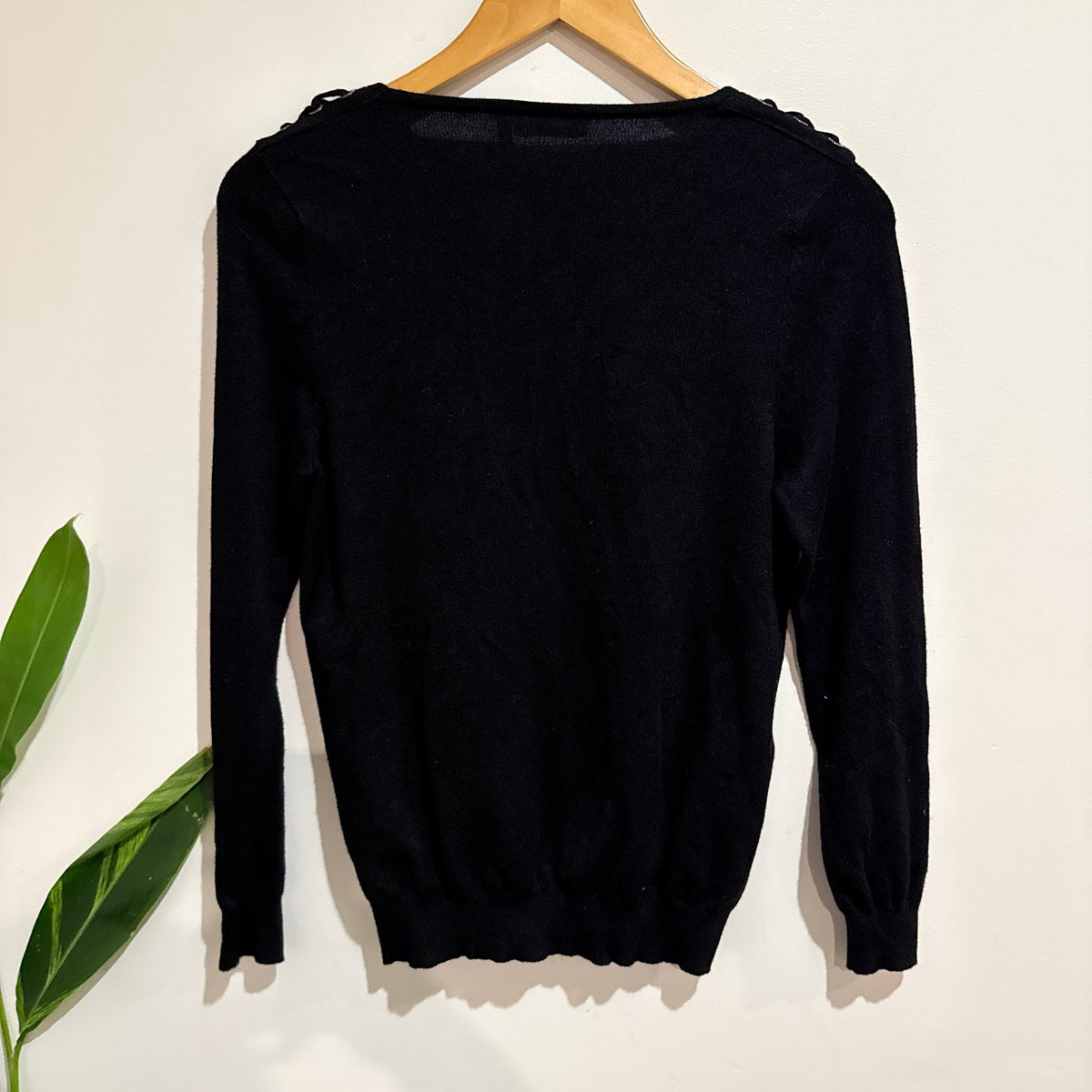 Millers Black Lace-Up Shoulder Knit Jumper Size S