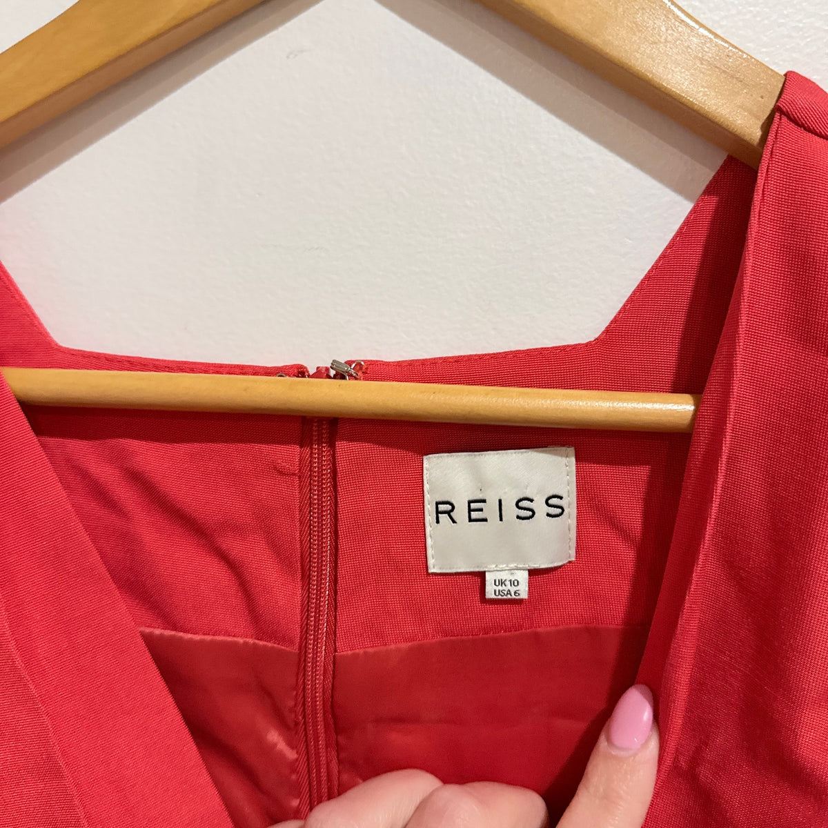 Reiss Coral Wrap Front Ruched Pencil Dress Size UK 10