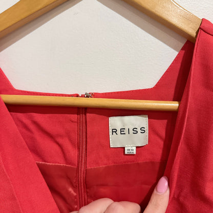 Reiss Coral Wrap Front Ruched Pencil Dress Size UK 10