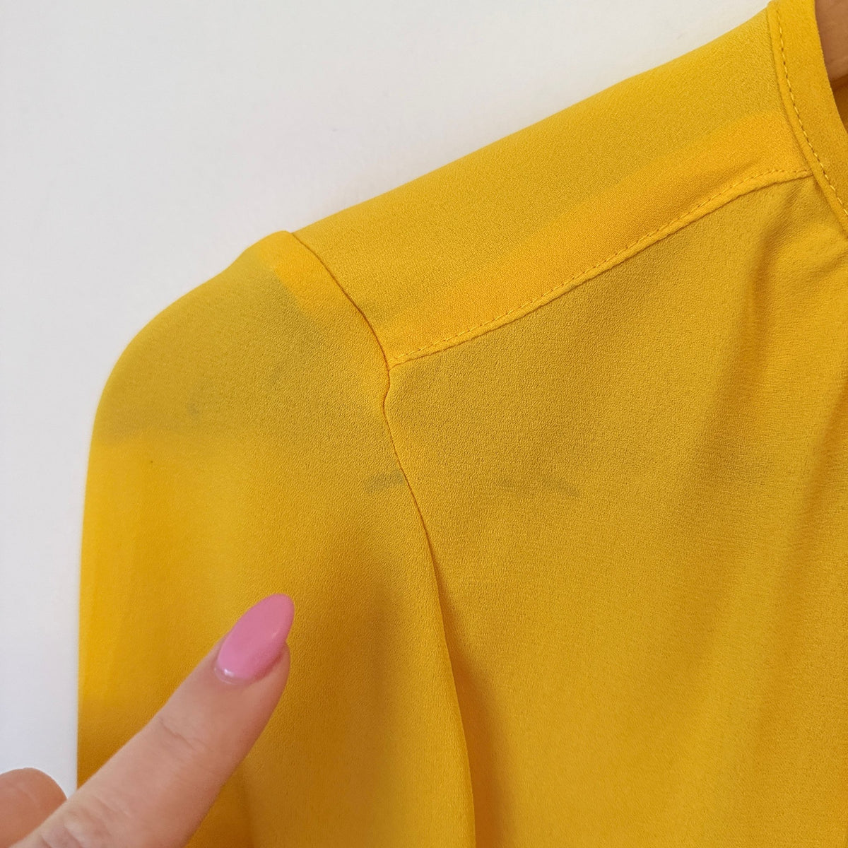 Peter Morrissey Mustard Yellow Button Front Blouse Size 8