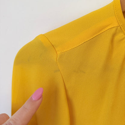 Peter Morrissey Mustard Yellow Button Front Blouse Size 8