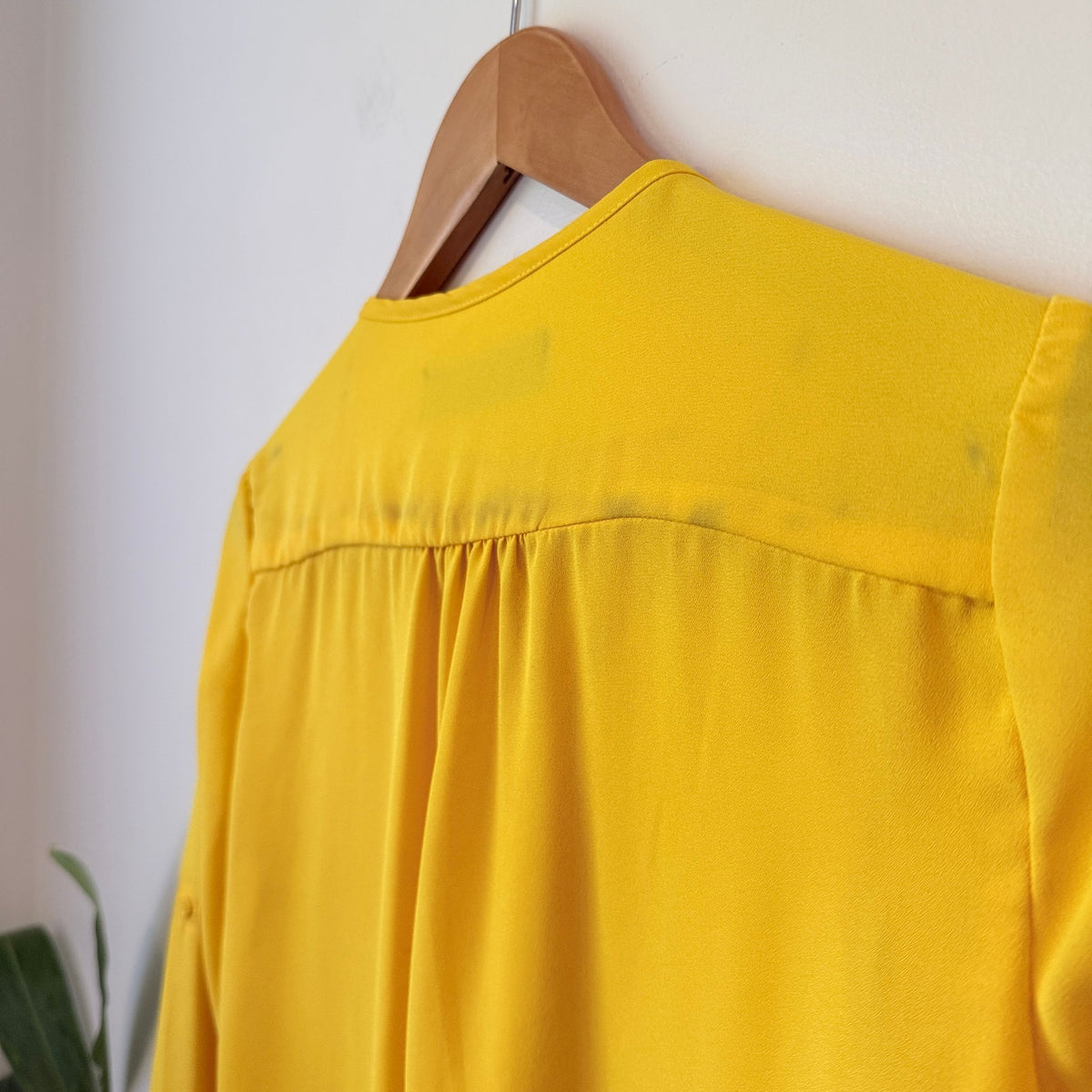 Peter Morrissey Mustard Yellow Button Front Blouse Size 8