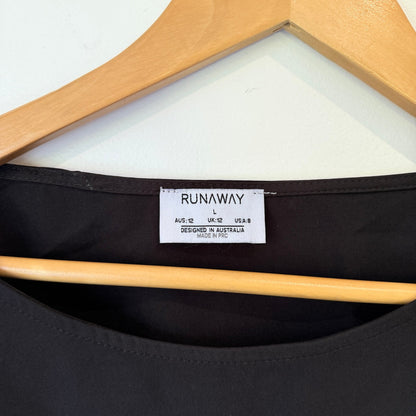 Runaway Black Bell Sleeve Crop Top Size L