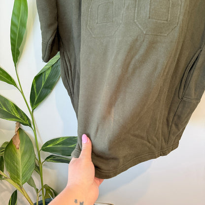 Mono Khaki Mock Neck Short Sleeve Sweatshirt Size U/Arm to U/Arm 68cm