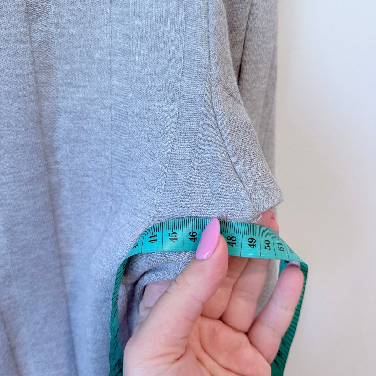 Banrie Sport Grey Ribbed Cotton Knit Jumper Size S | U/Arm to U/Arm 47cm