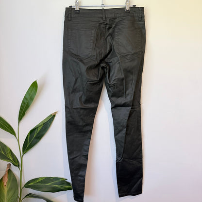 Max Black Coated Straight Leg Jeans Size 10