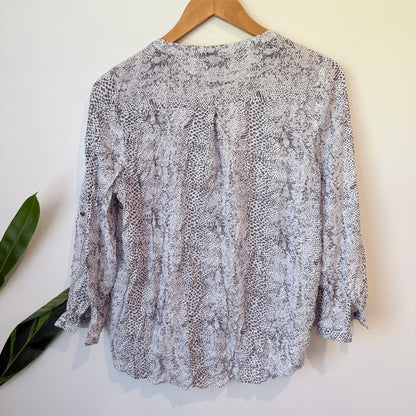 Portmans Grey Snake Print Blouse Size 12