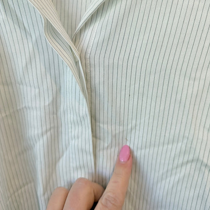 Uniqlo White Pinstripe Long Sleeve Shirt Size S