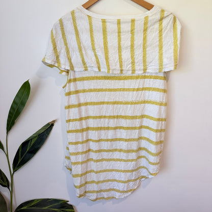 Sass & Bide The Winning Day Cream & Lime Stripe Tee Size M
