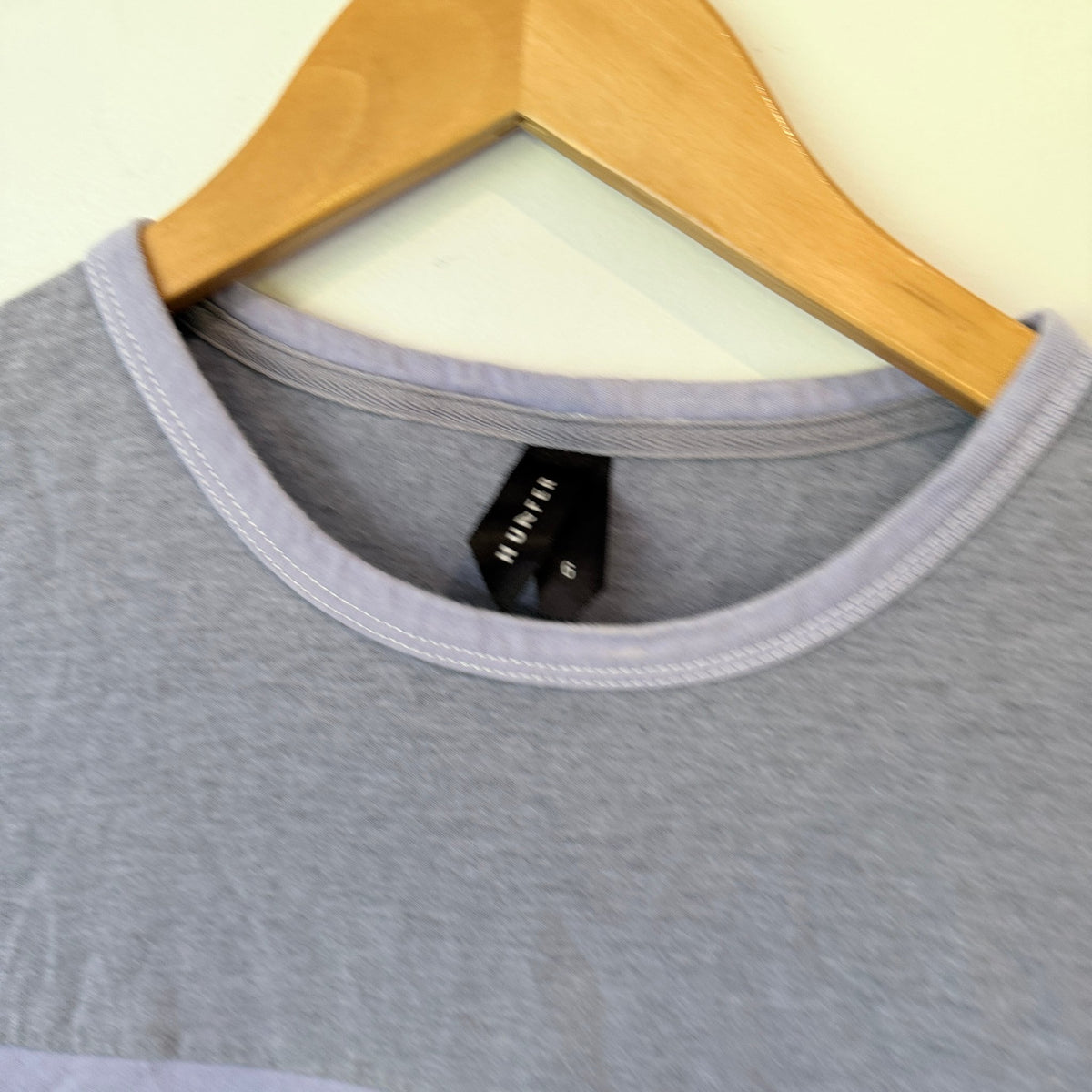 Huffer Grey & Lilac Panelled Logo Tee Size 8