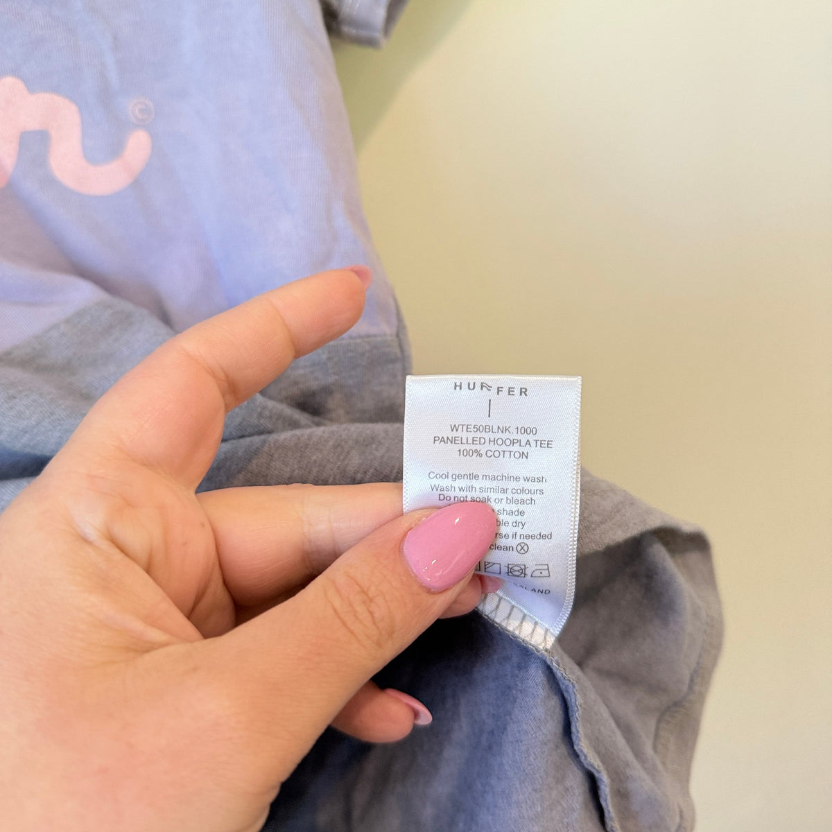 Huffer Grey & Lilac Panelled Logo Tee Size 8