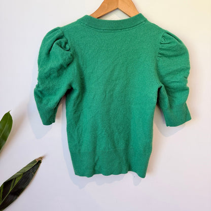 State of Play Green Puff Sleeve Wool Cashmere Blend Knit Size XS