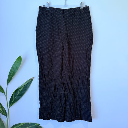 Country Road Black Pin Dot Wide Leg Pants Size 8