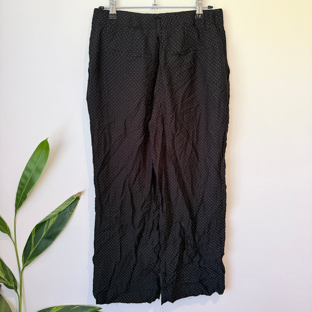 Country Road Black Pin Dot Wide Leg Pants Size 8