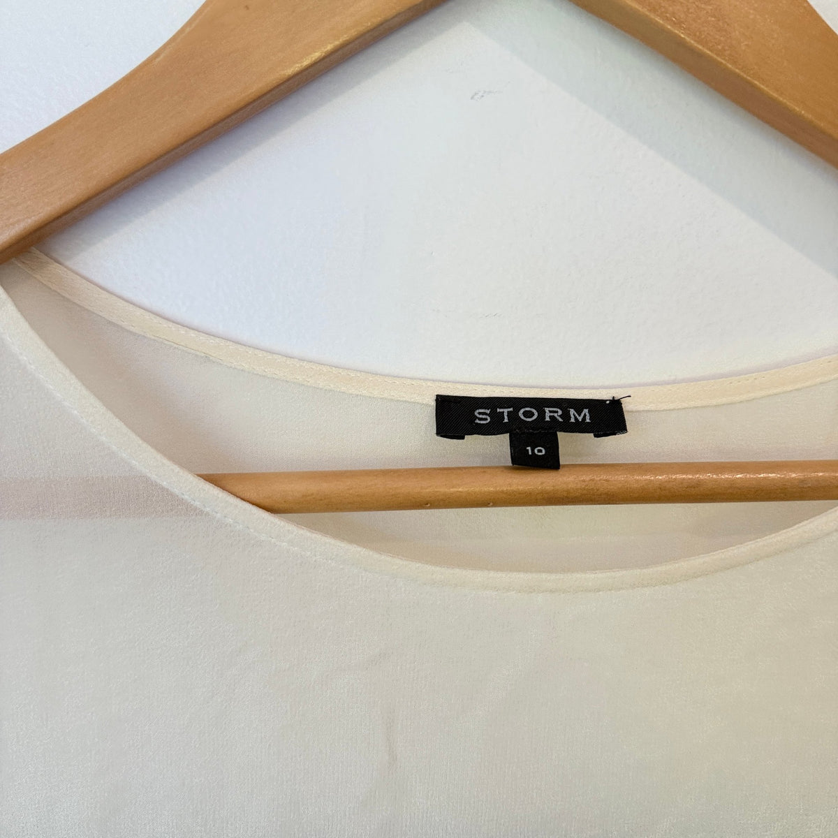 Storm Cream & Navy Colour Block Silk Shift Dress Size 10