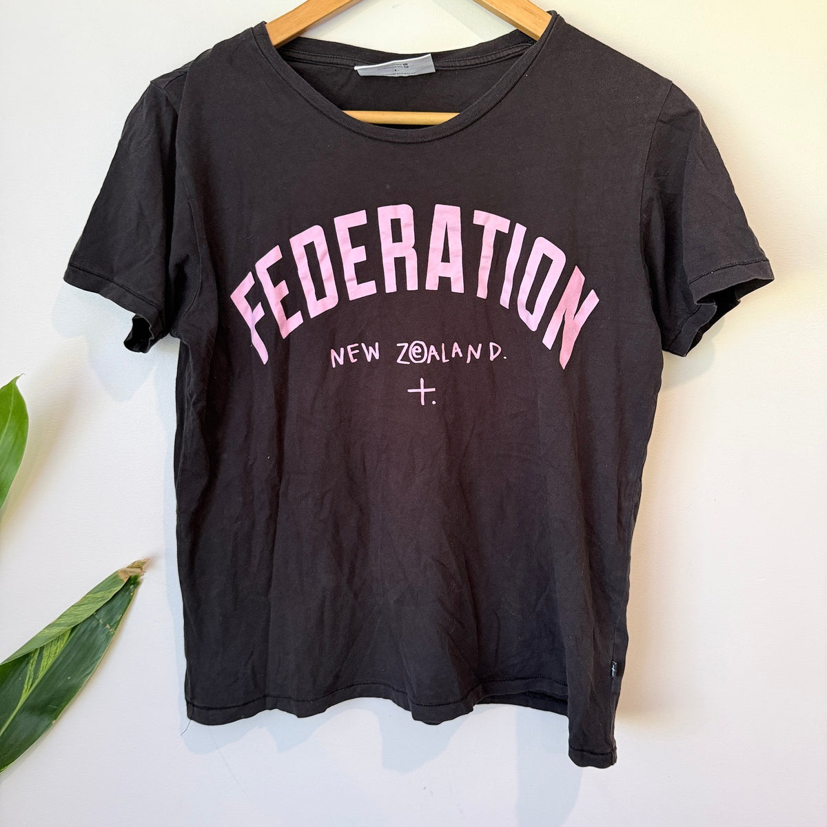 Federation Black Pink Logo Tee Size S