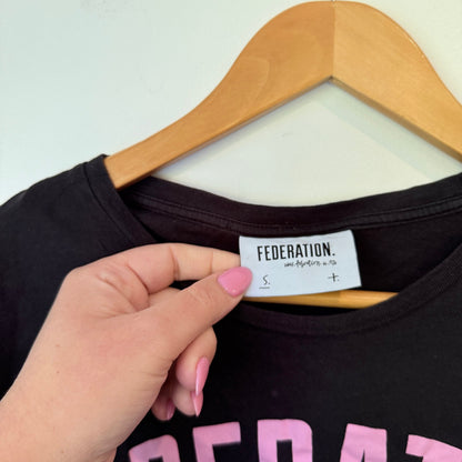 Federation Black Pink Logo Tee Size S