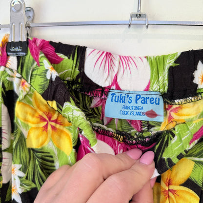 Tuki's Pareu Rarotonga Tropical Floral Wide Leg Pants