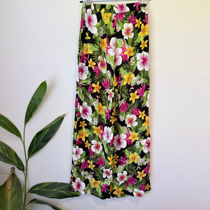 Tuki's Pareu Rarotonga Tropical Floral Wide Leg Pants