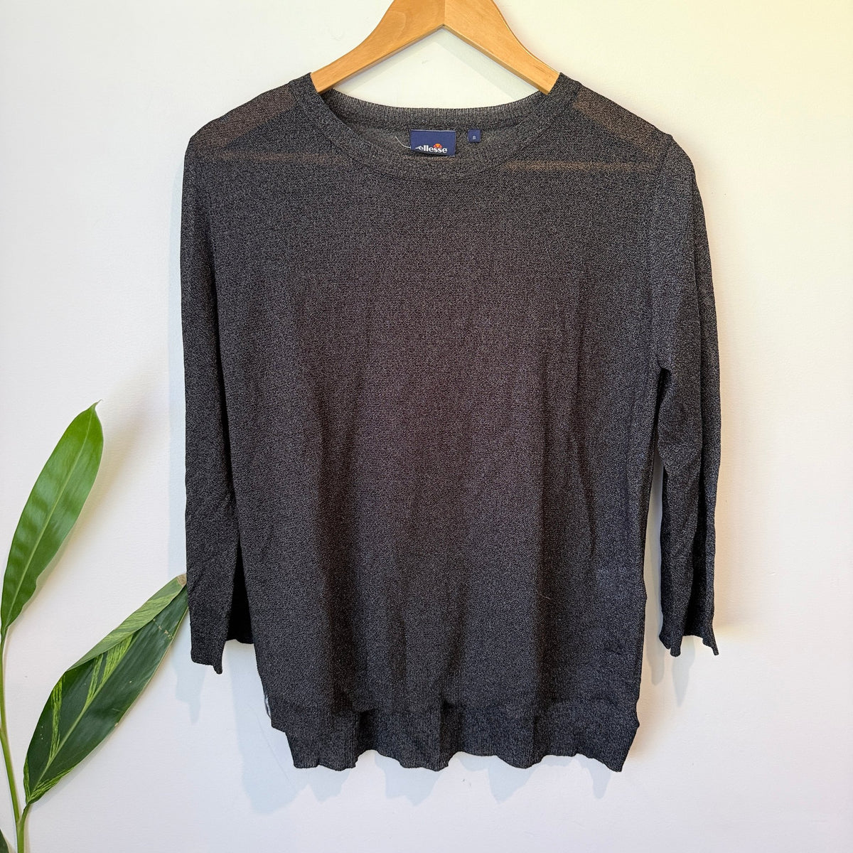 Ellesse Charcoal Marl Fine Knit Jumper Size 8