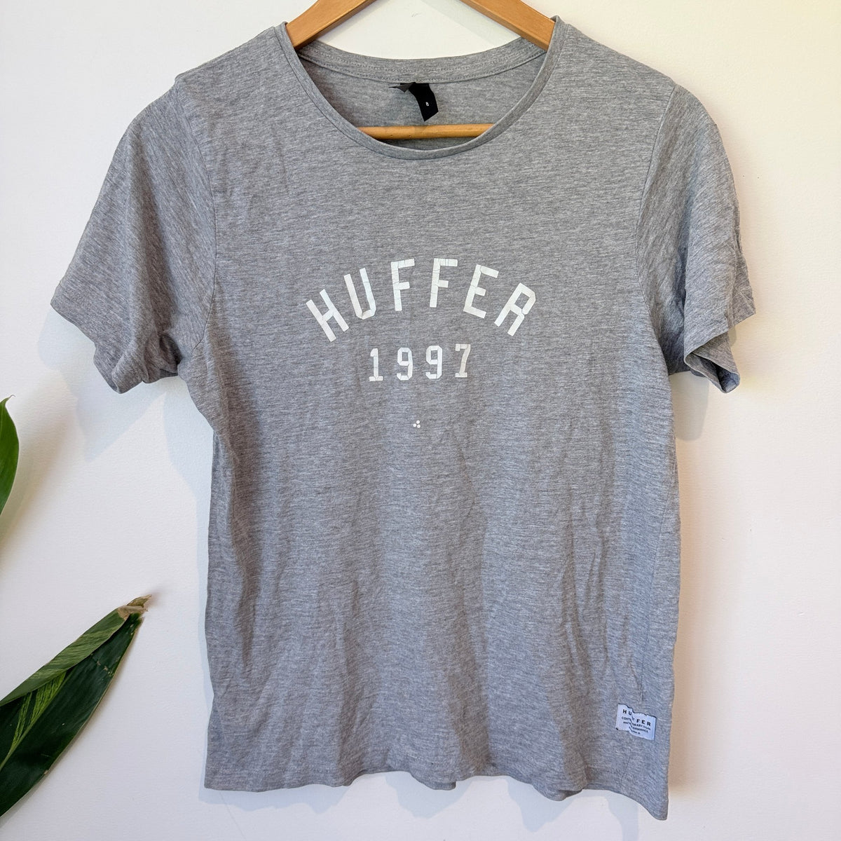 Huffer Grey Marl 1997 Logo Tee Size 8