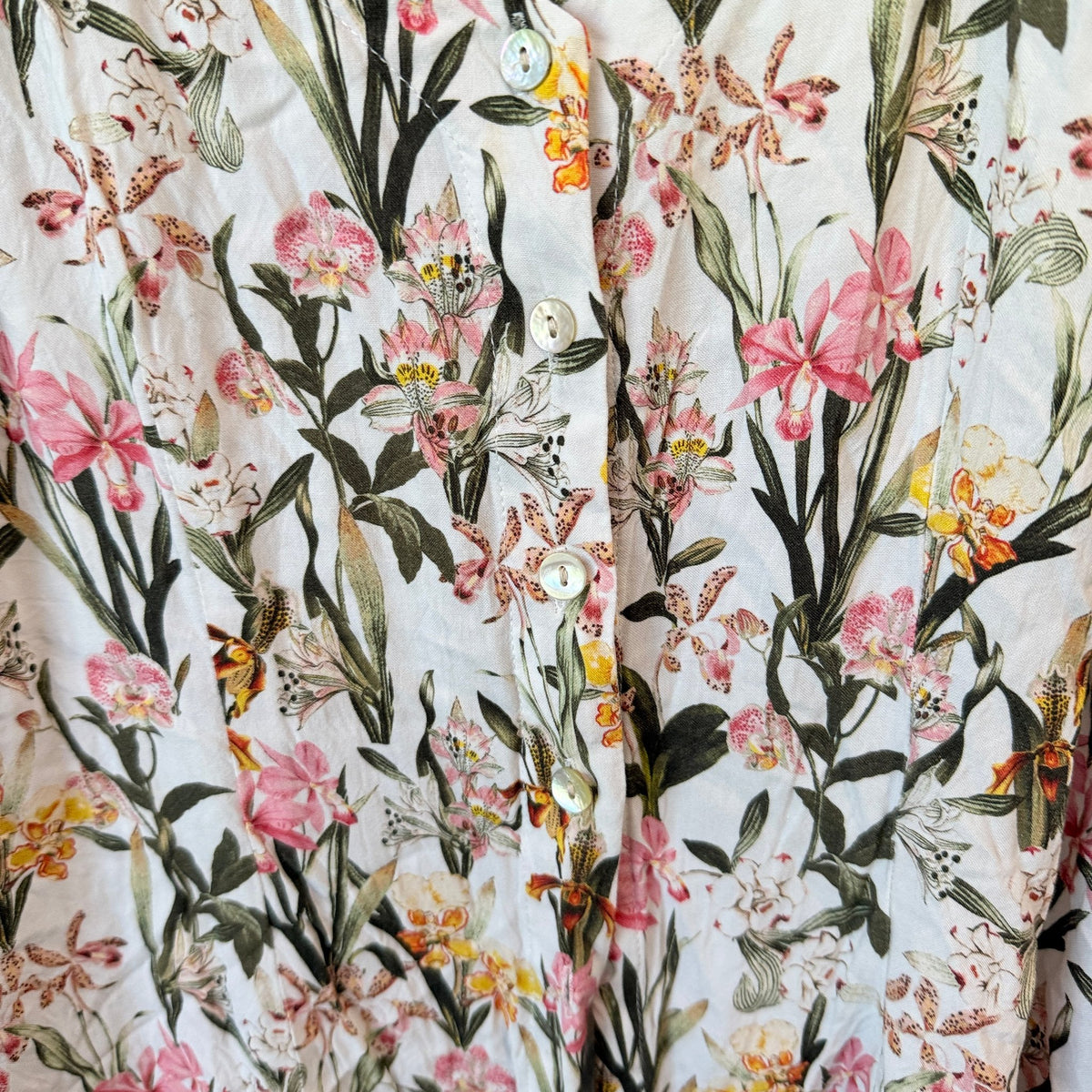 Jeanswest White Floral Button Front Sleeveless Dress Size 12