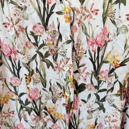 Jeanswest White Floral Button Front Sleeveless Dress Size 12