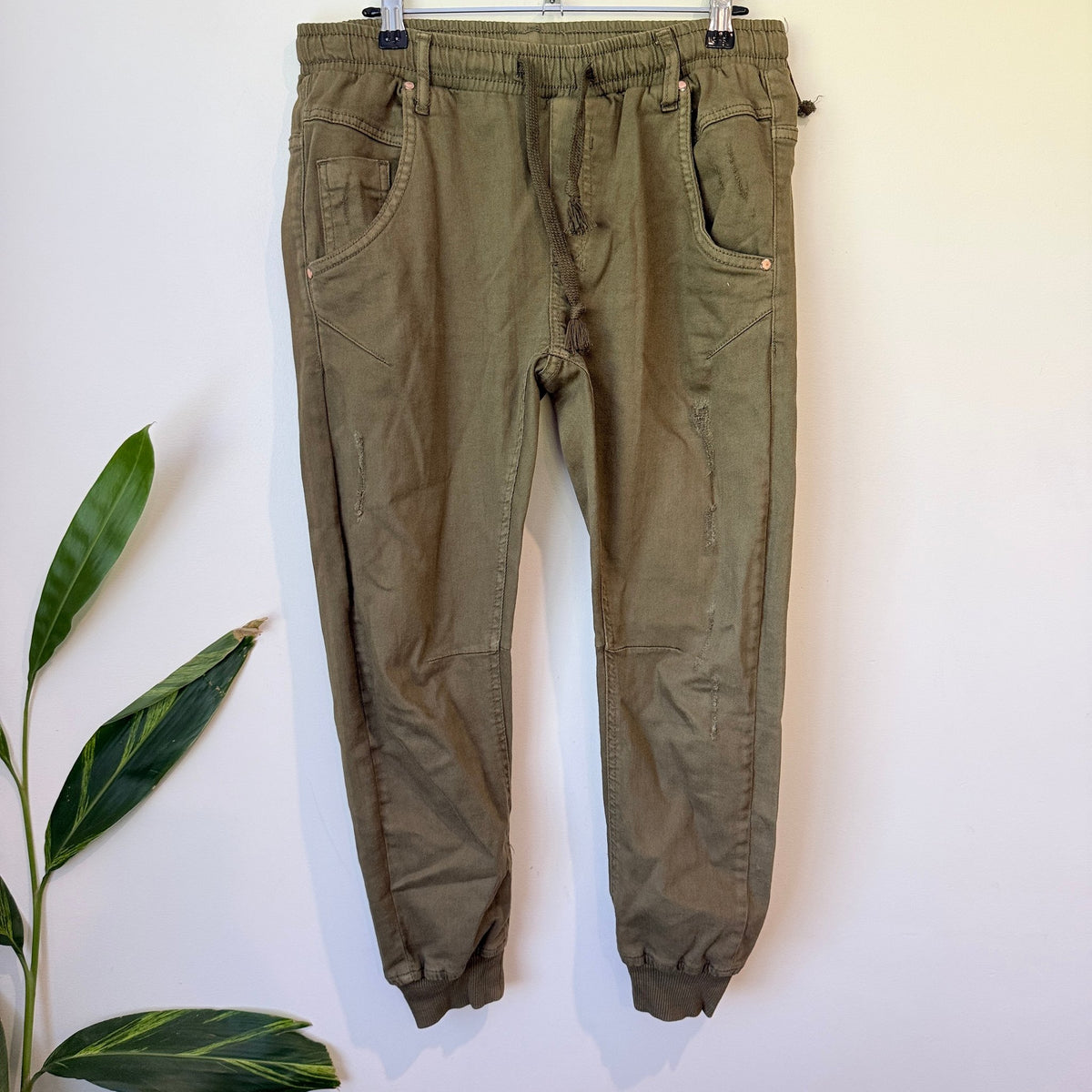 Dricoper Khaki Drawstring Jogger Jeans Size 27