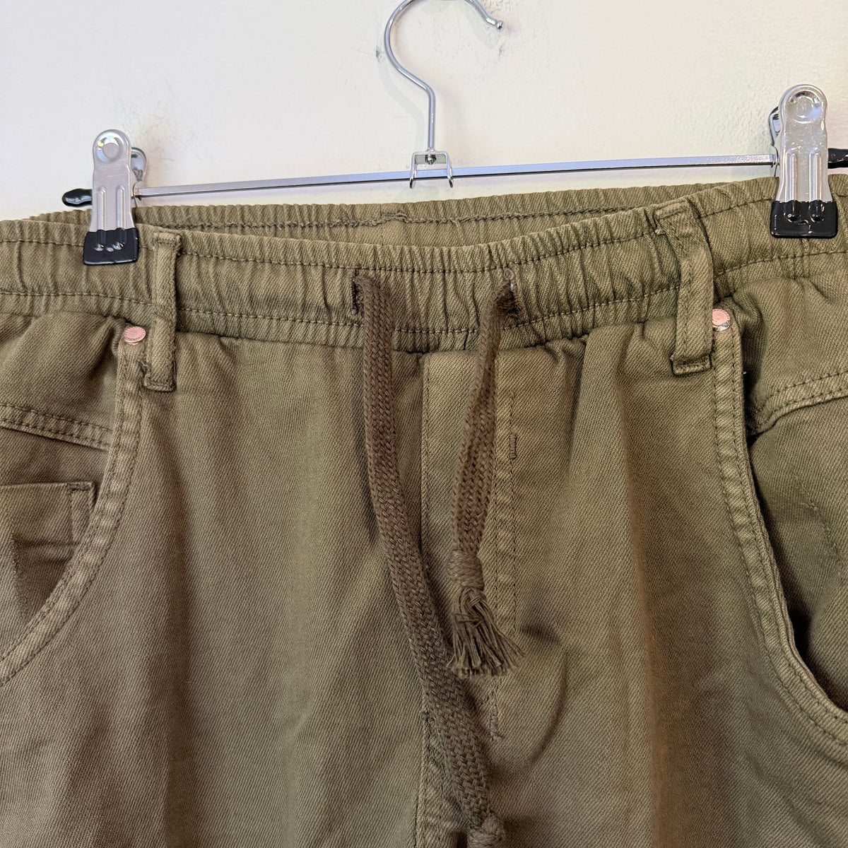 Dricoper Khaki Drawstring Jogger Jeans Size 27