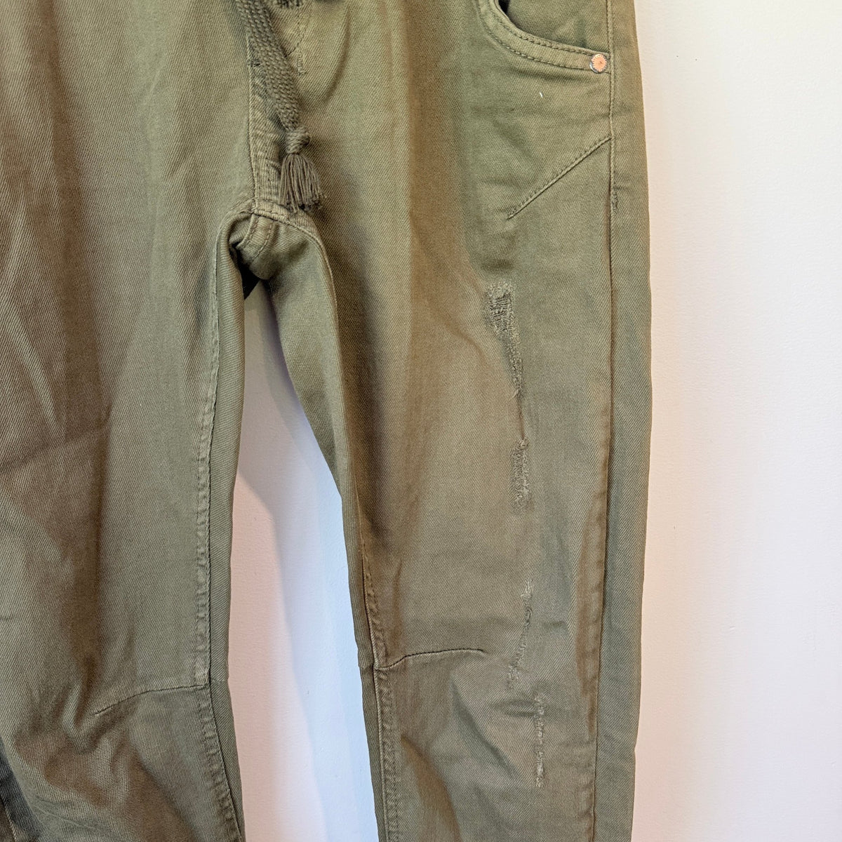 Dricoper Khaki Drawstring Jogger Jeans Size 27