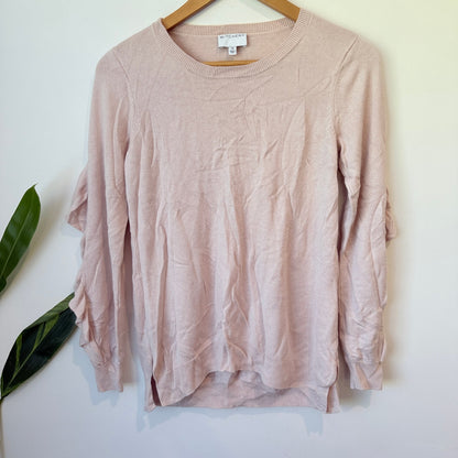 Witchery Blush Pink Ruffle Back Knit Jumper Size XS