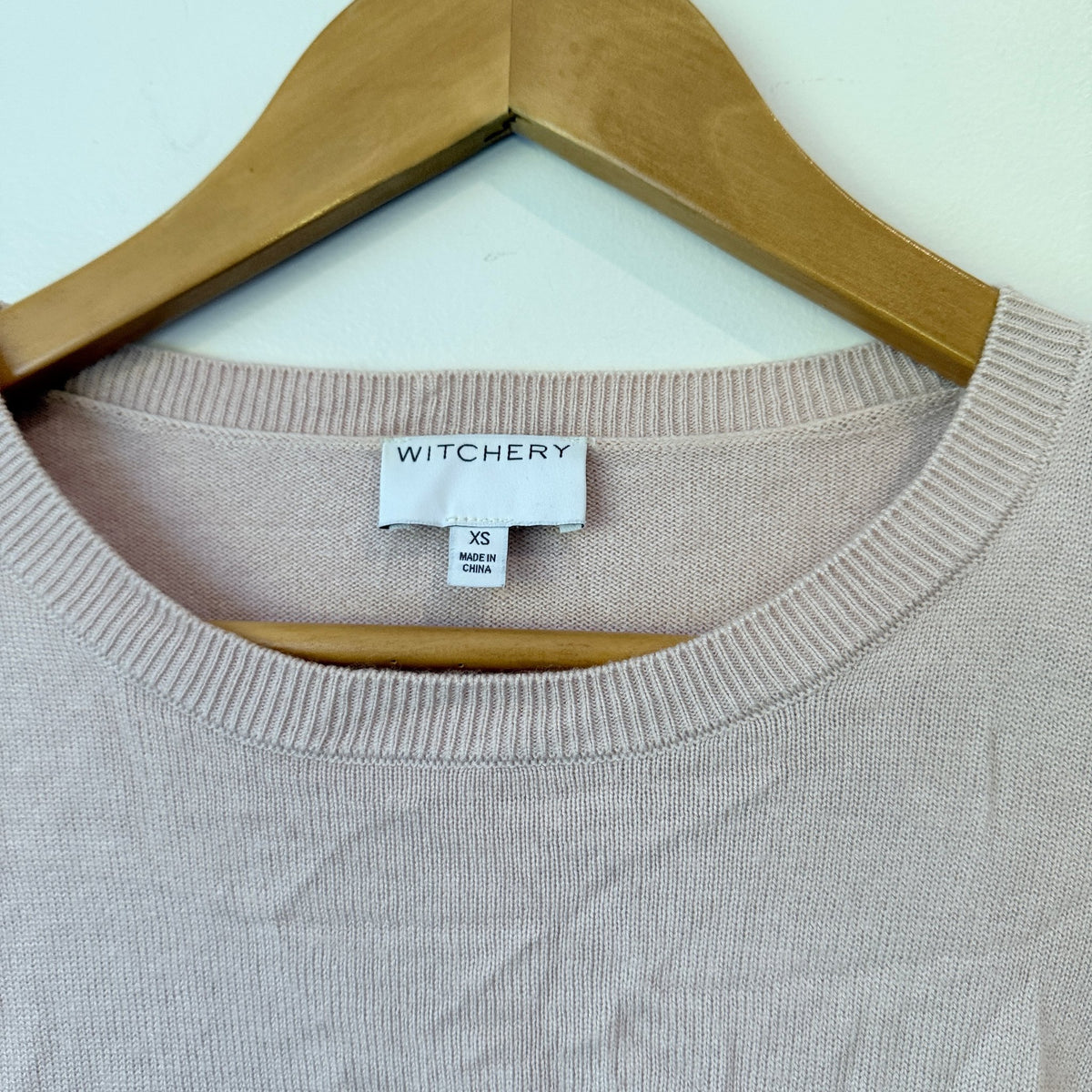 Witchery Blush Pink Ruffle Back Knit Jumper Size XS