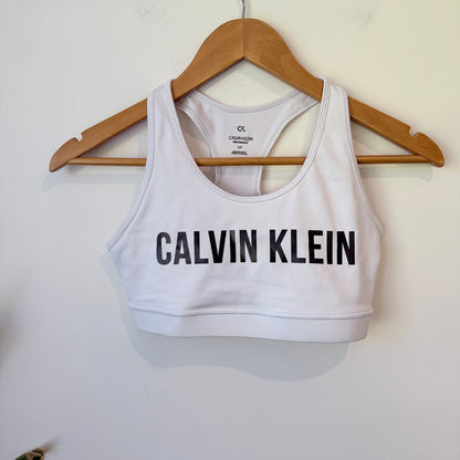 Calvin Klein Performance White Logo Sports Bra Size S
