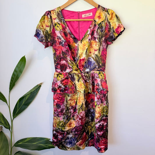 Alannah Hill Floral Satin Peplum Dress