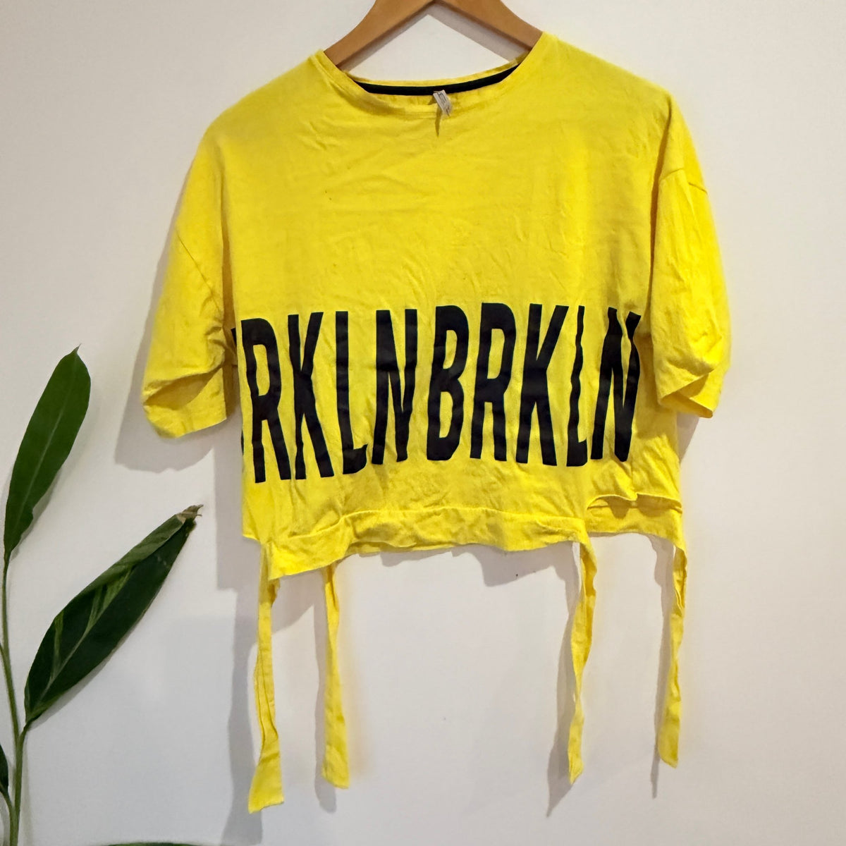 Bluesteel Size XS | U/Arm to U/Arm 51cm Slogan Crop Tee