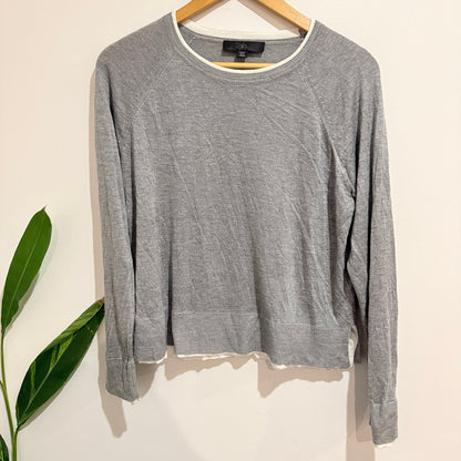 Zara Size S Fine Knit Jumper with Layered Shirt Hem