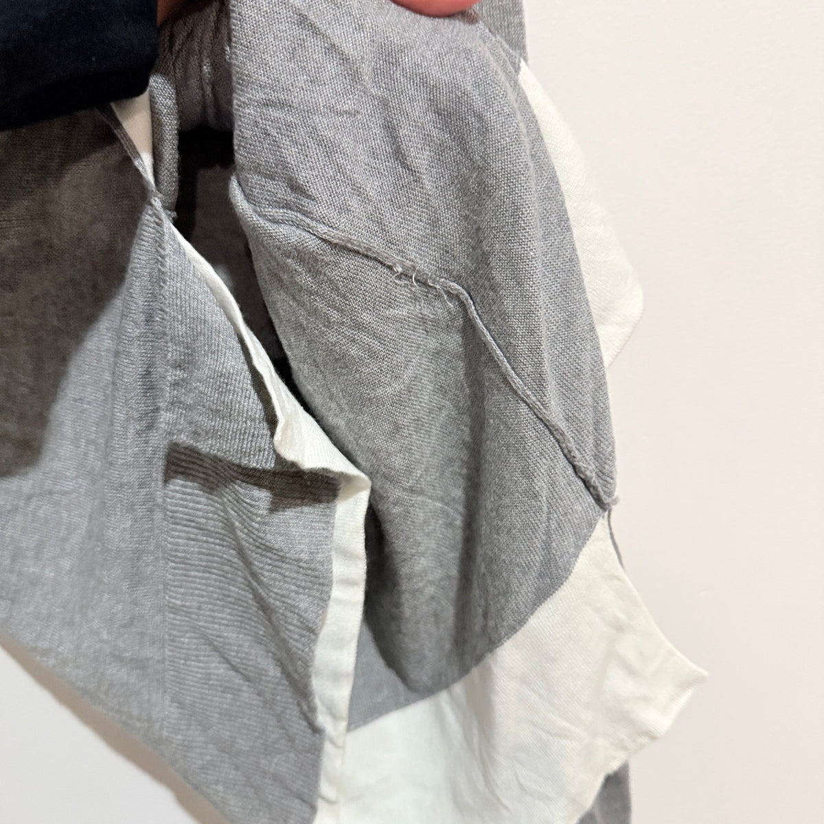 Zara Size S Fine Knit Jumper with Layered Shirt Hem