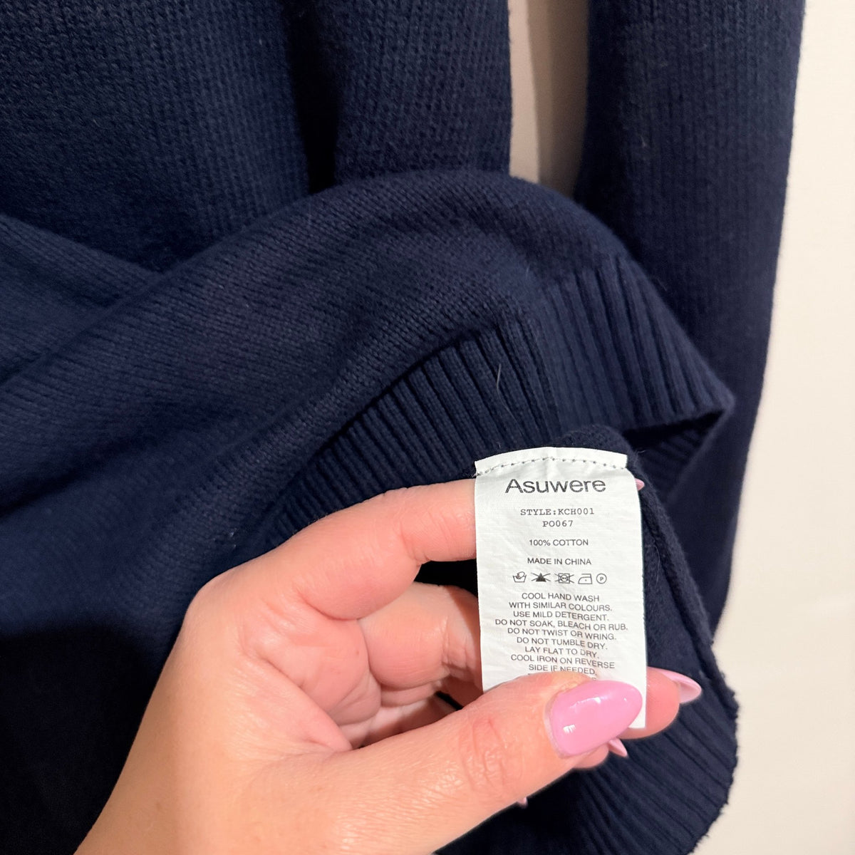 Asuwere Size M Cotton Crew Neck Knit Jumper