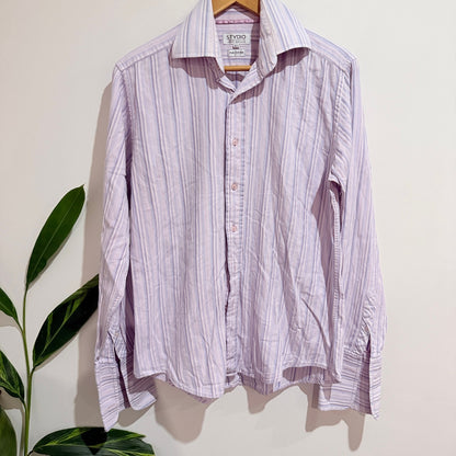 Jeff Banks Size 15½ | U/Arm to U/Arm 54cm Stripe Cotton Shirt