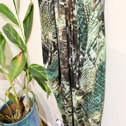 Sheryl May Size M Snake Print Jersey Midi Dress