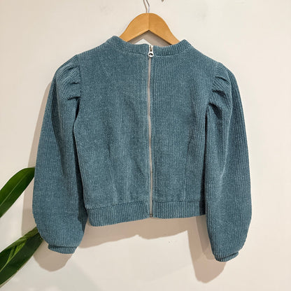 Bobby's Size M | U/Arm to U/Arm 42cm Chenille Knit Tie Neck Crop Jumper