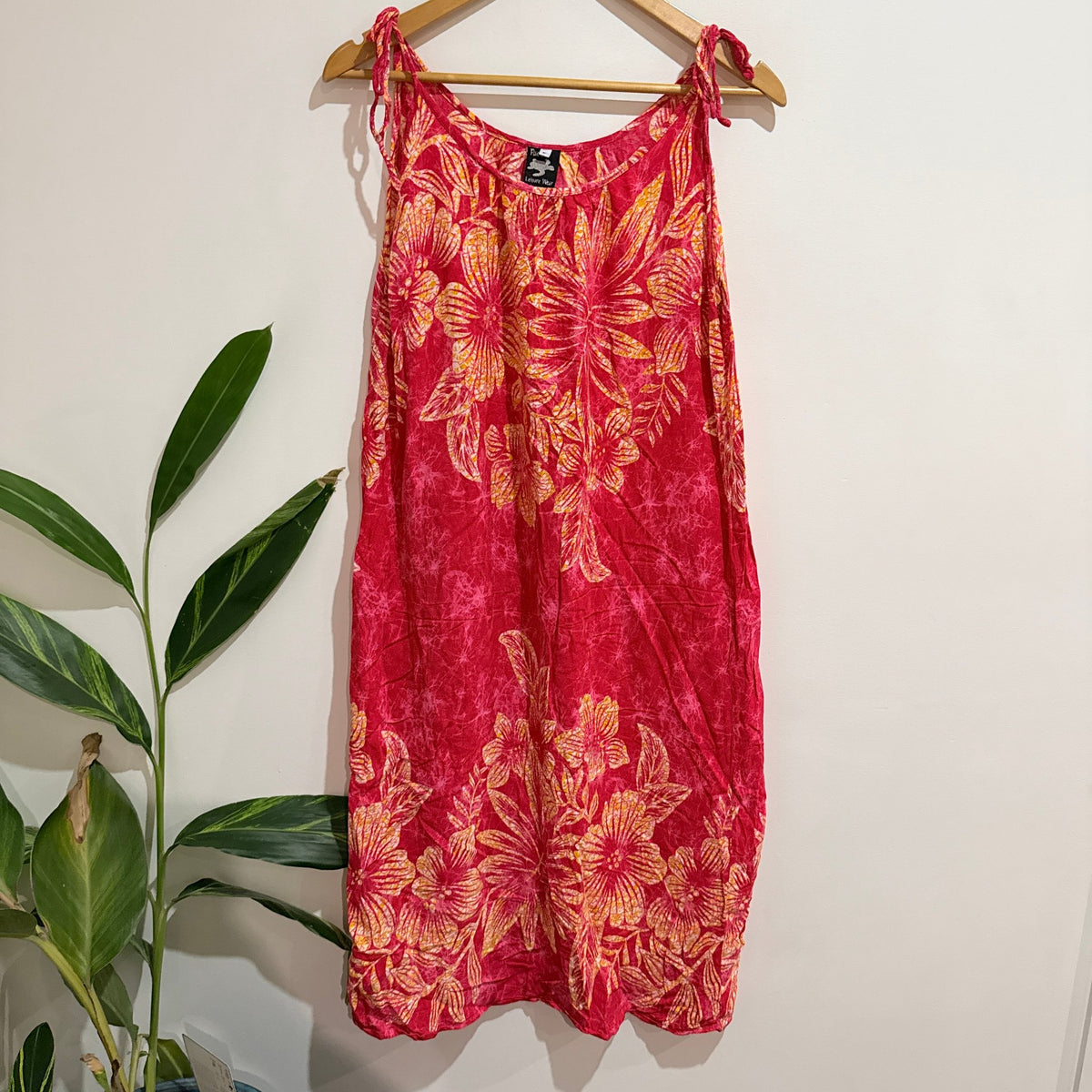 Pacific Leisure Wear One Size Tropical Print Rayon Sundress