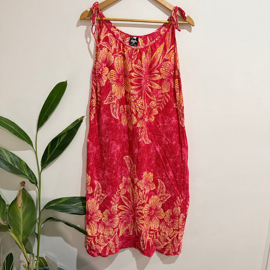 Pacific Leisure Wear One Size Tropical Print Rayon Sundress